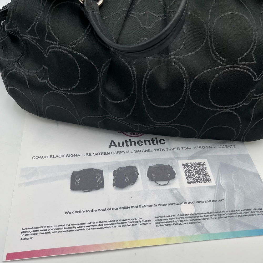 Coach Large Black Signature Maggie Mia Shoulder Bag Handbag Hobo Bag #16153 - Picture 16 of 16